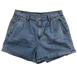 American Eagle Denim Jean Mom Shorts Cuffed Hi Rise Light Wash Y2K 90s Womens 12